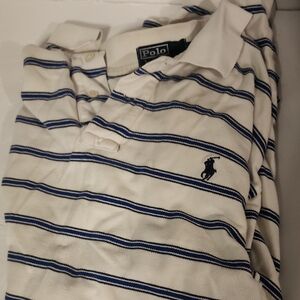Polo by Ralph Lauren Men's Shirt with Navy and White Stripes